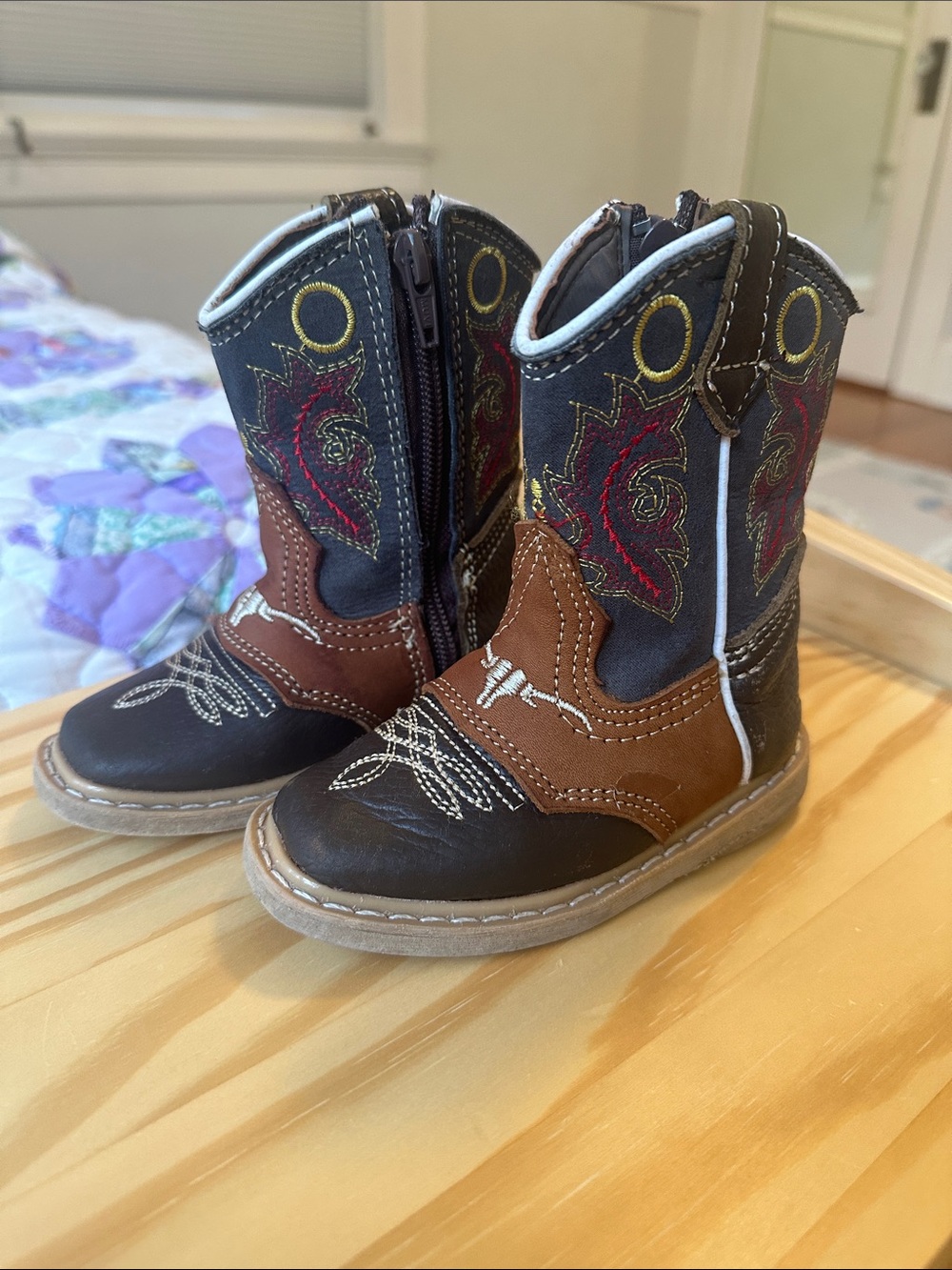Kids Western Cowboy Boots Side Zipper Leather Quality